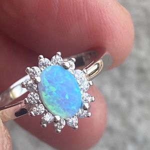 Opal Sterling Silver Ring Size 7 New